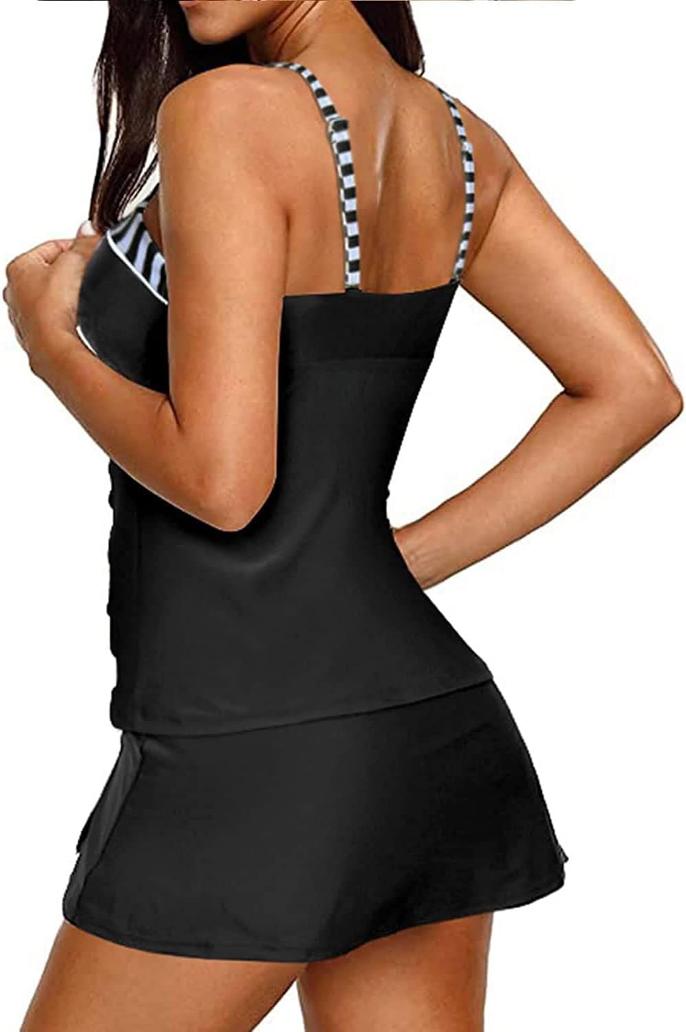 Womens Underwire Swimsuits with Skirt Two Piece Bathing Suits Vintage Swimwear XS-XXL