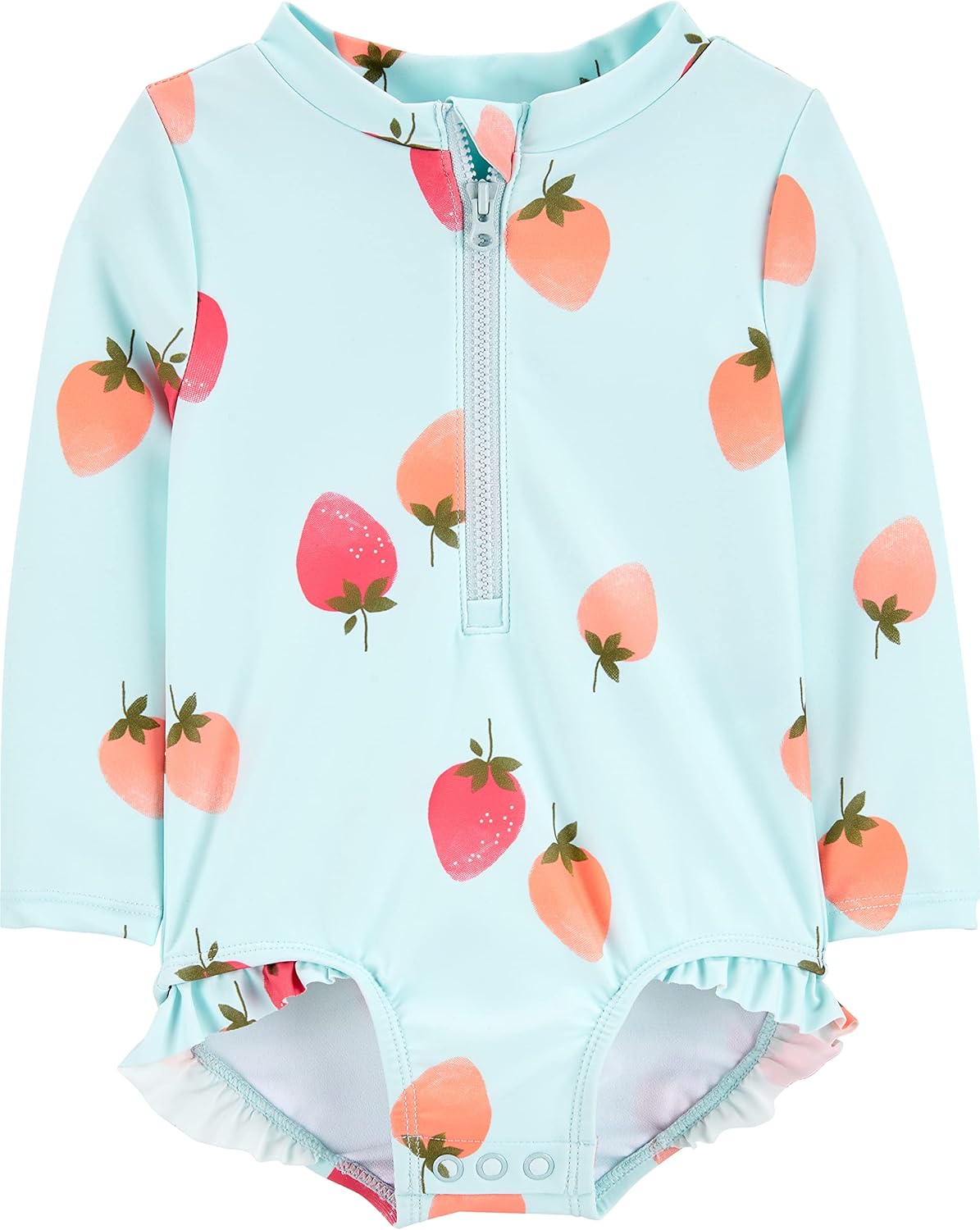 Girls' Long Sleeve Zipper One Piece Swimsuit
