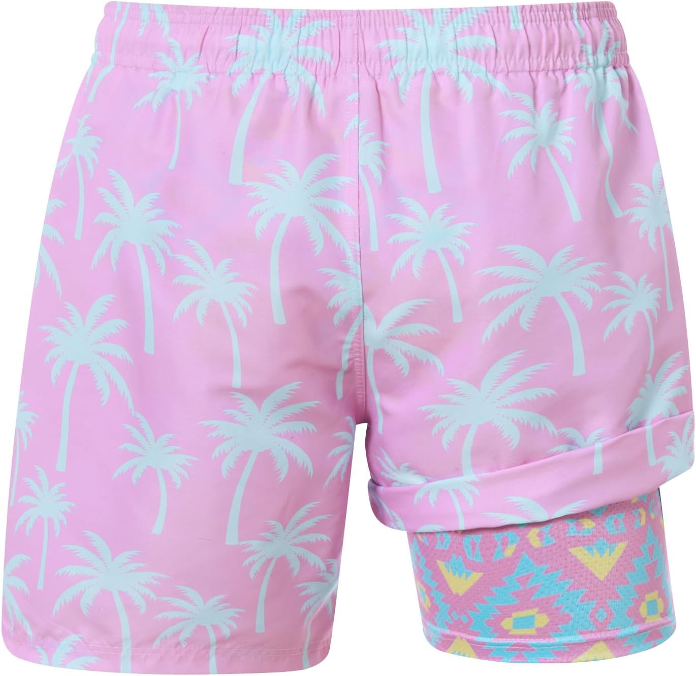 Mens Swim Trunks with Compression Liner Swimming Shorts 7 Inch Inseam Waterproof Quick Dry Beach Sport Shorts M-XXL