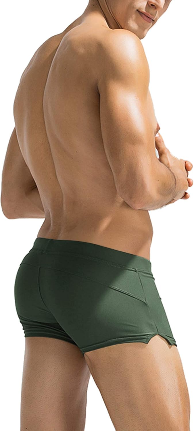 Mens Swim Trunks Swimwear Bathing Suit Swim Brief Square Leg Board Short S-3XL